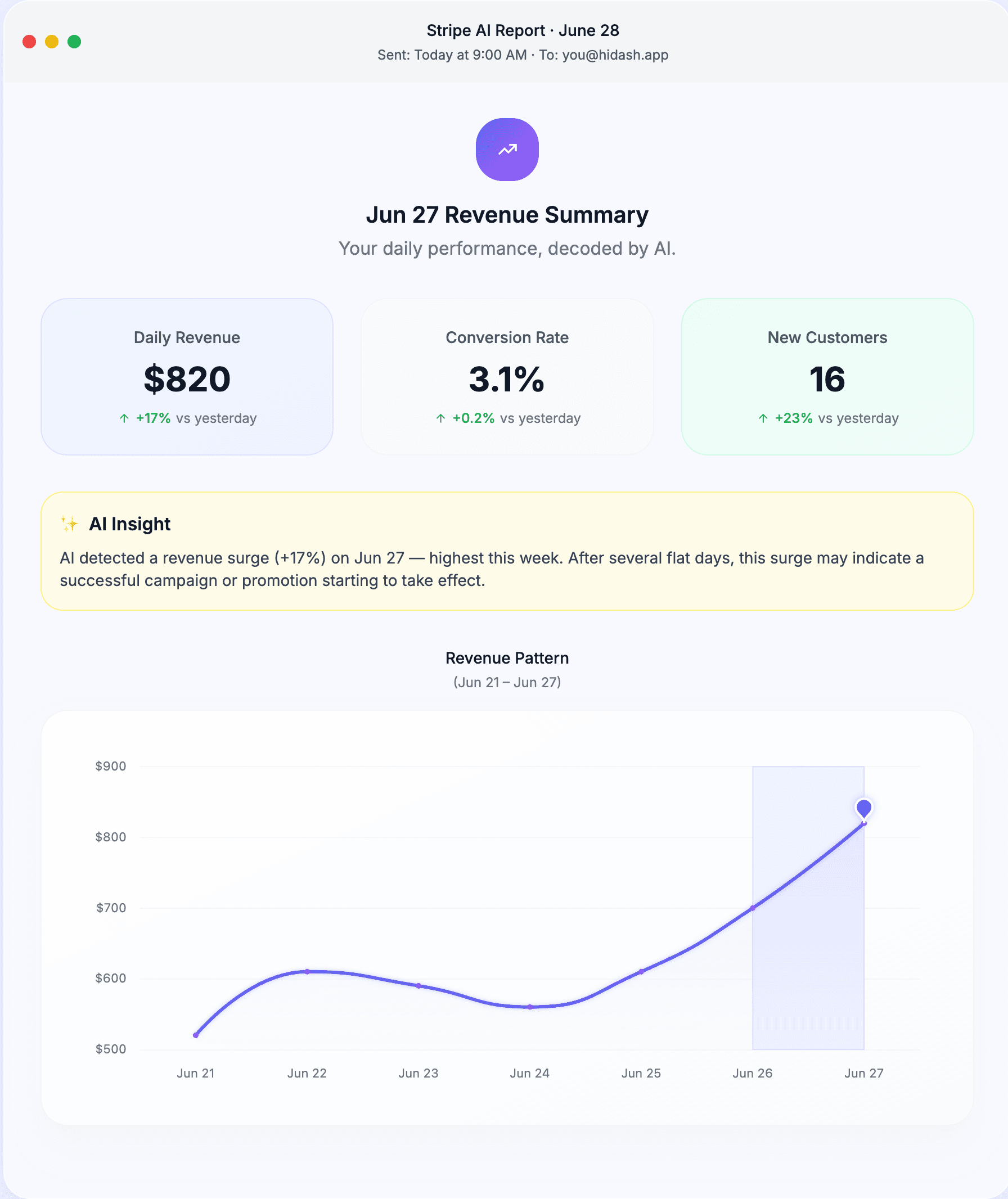 Stripe AI Report Preview